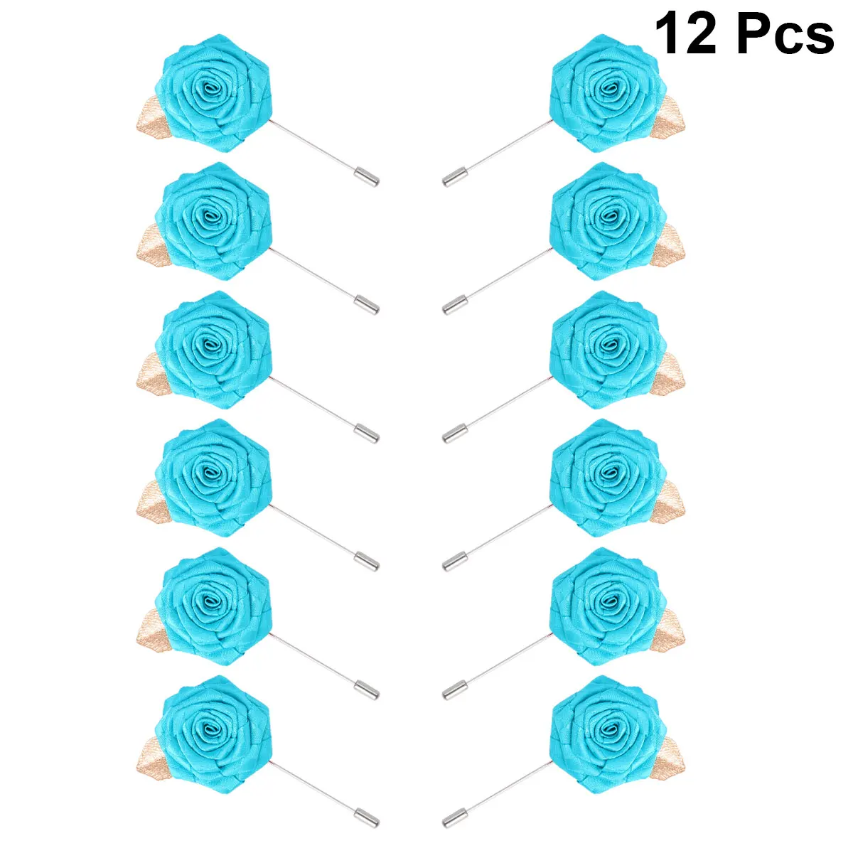 

12 Pcs Brooch Premium Material Rose Design Party Costume Breastpin For Women Women Suit Breastpin Clothes Fabric Flower