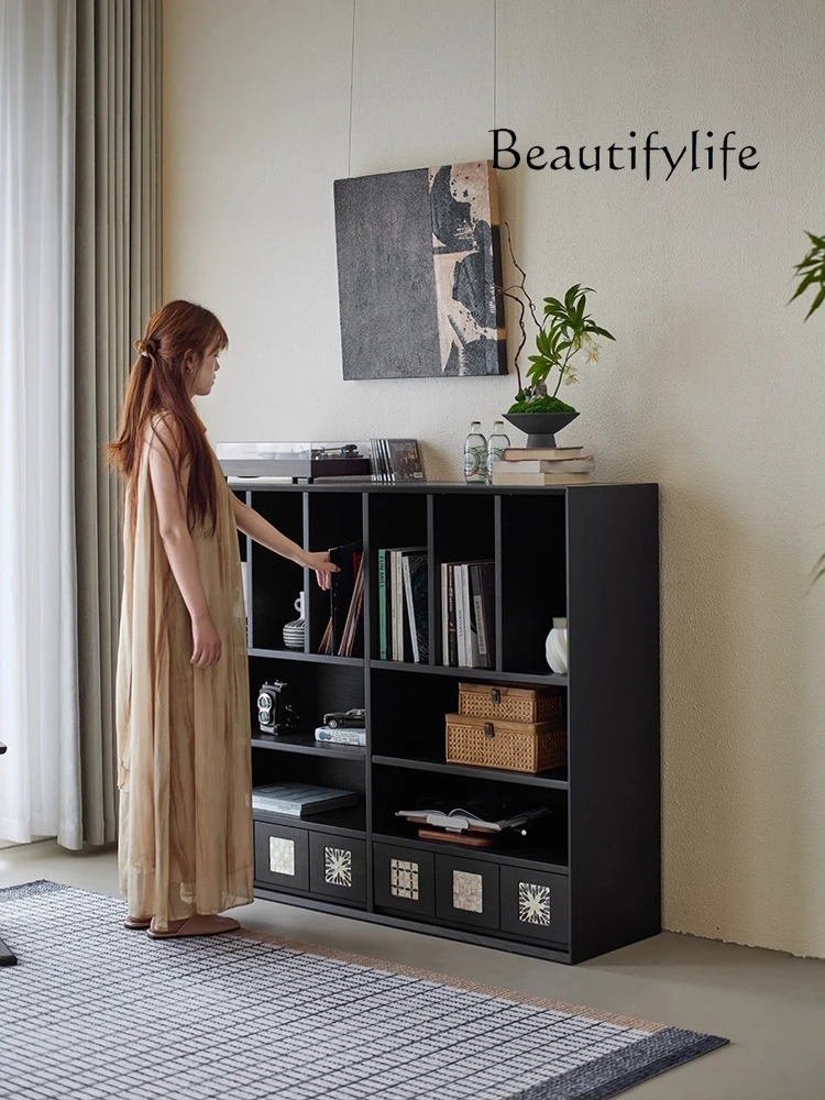 Medieval style book locker integrated solid wood floor-to-ceiling living room home wall combination display cabinet low bookcase