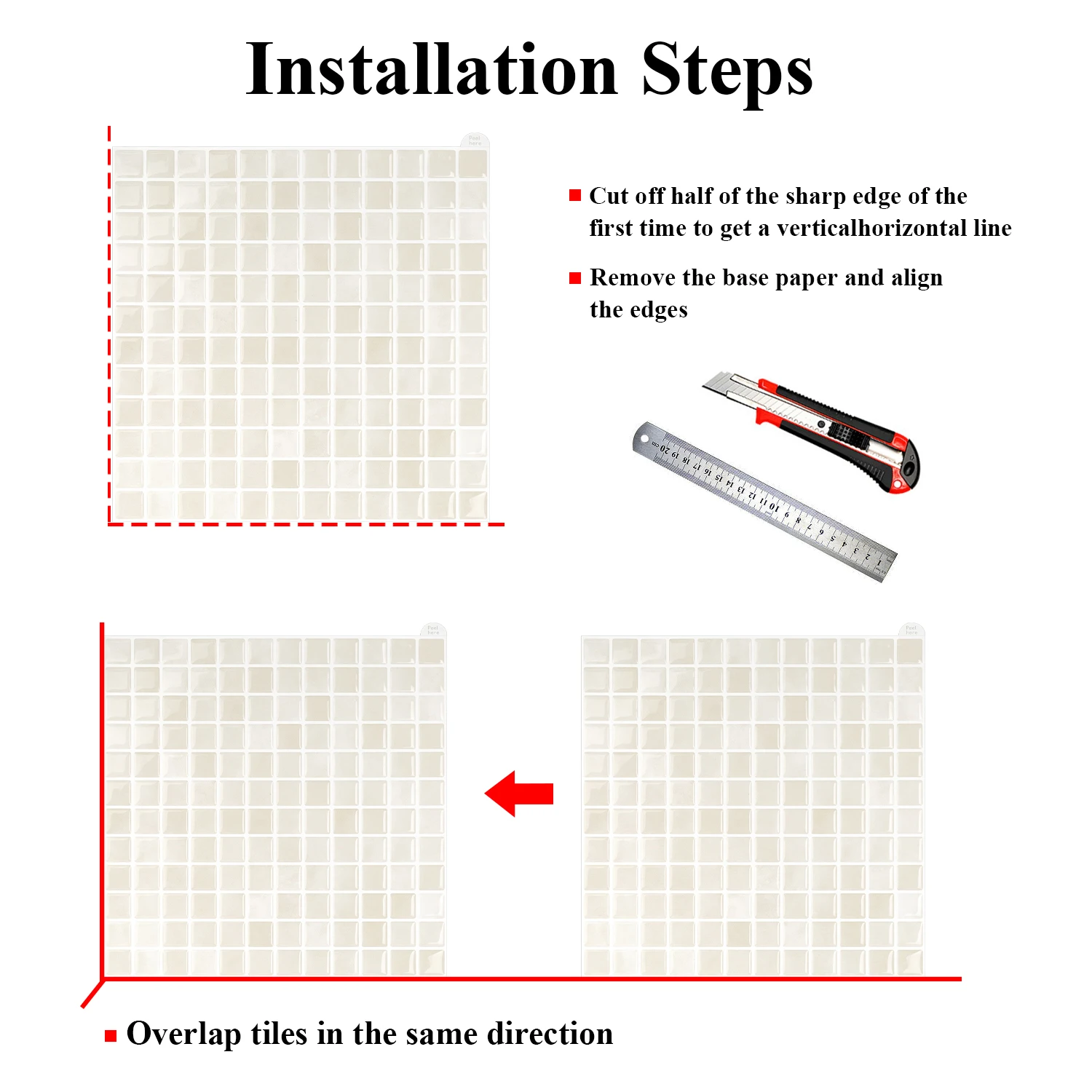 10 sheets Brick Wall Stickers 3d Mosaic Patterned Vinyl Tiles Marble Textured Surface Wallpaper For Home Application image 4