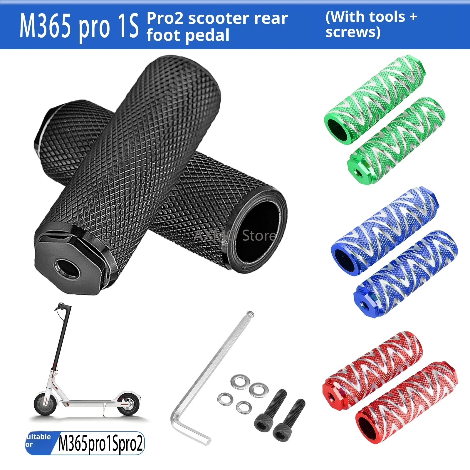 

Rear Foot Pegs 2 Pcs for Xiaomi M365 Pro Pro2 1S Electric Scooter Anti-slip Cylindrical Grips Anti-slip Pedals E-scooter Parts