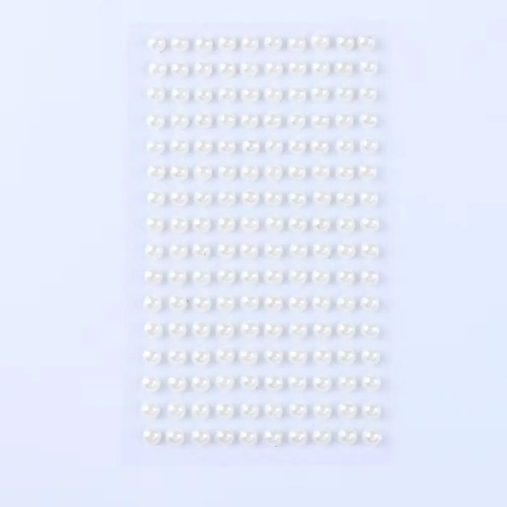 3/4/5/6/8/12MM Flatback Pearl Stickers Self Adhesive Round 3D Jewels Gems Stickers Temporary Tattoo Fashion 2