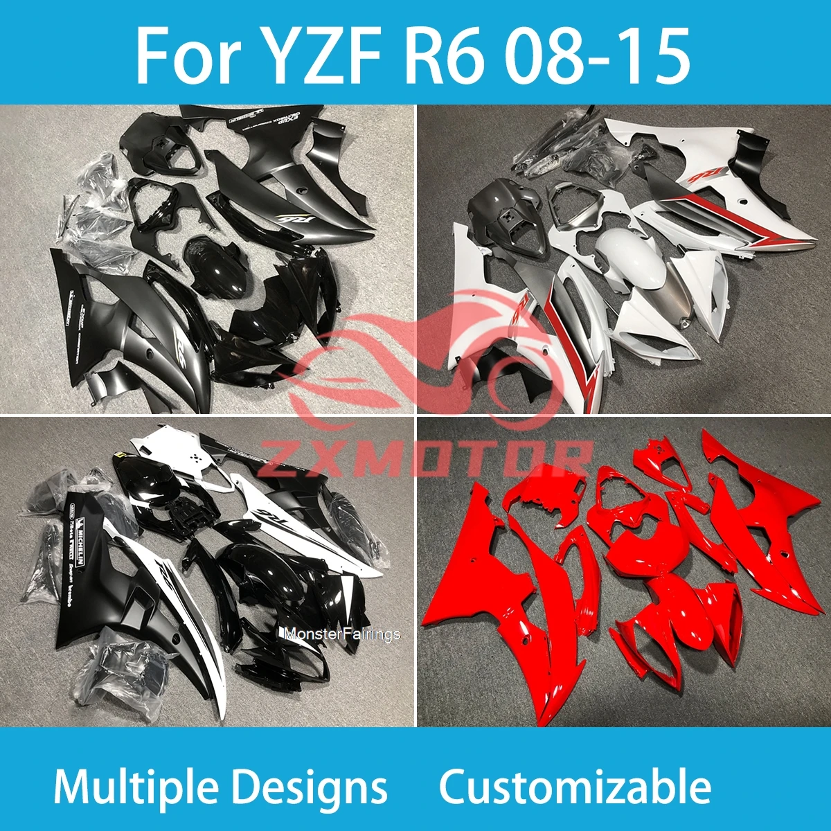 

Customizable Fairing Kit for YAMAHA R6 2008-2012 2013 2014 2015 2016 Motorcycle Fairings R6 08 09 10 11 12 13 14 15 16