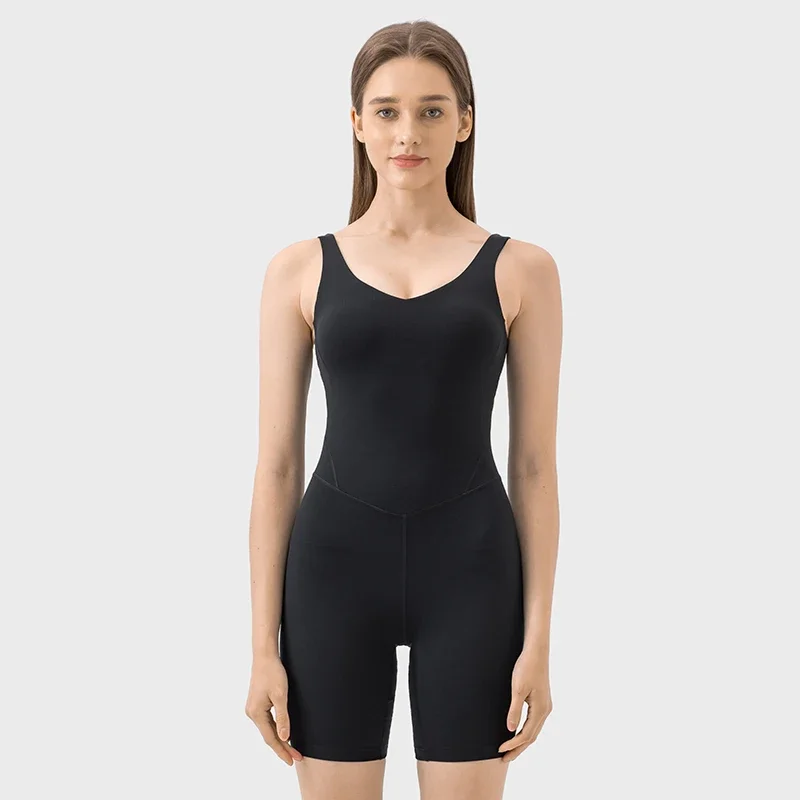 

Women's Sleeveless Jumpsuit - High Elasticity, Great for Dance & Fitness Activities