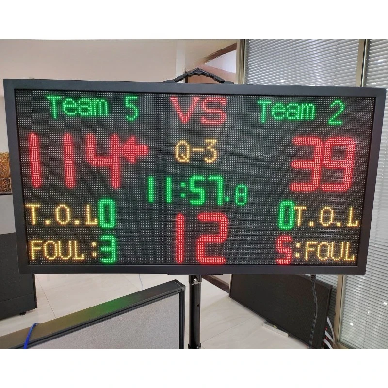 Electronic Basketball scoreboard(96x51x11cm Screen, with Wireless Large Volume Buzzer,24 Second/Shot Clock