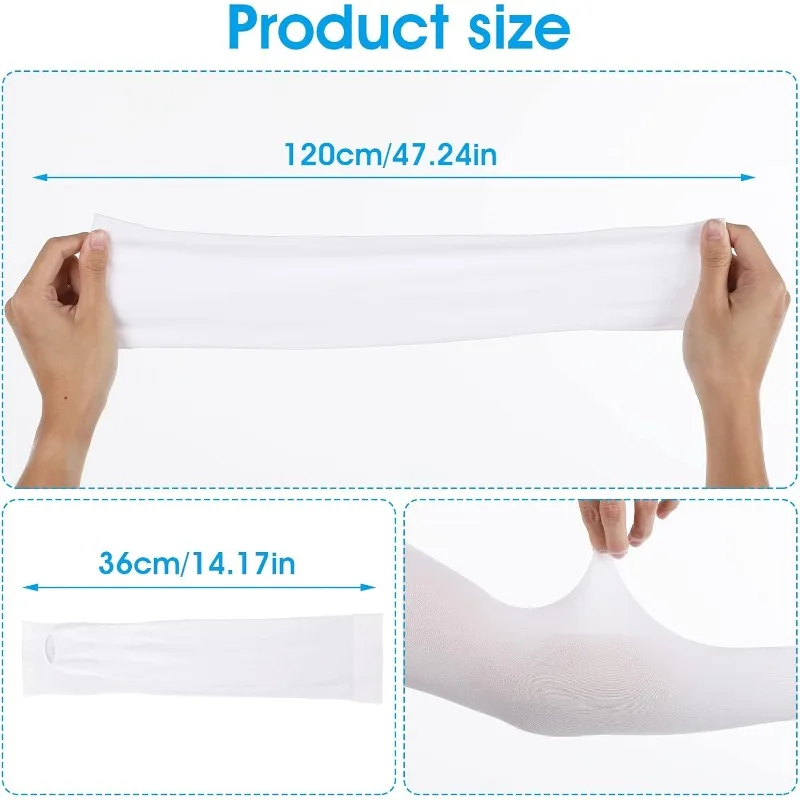4 Pairs Sun UV Protection Long Arm Cover Ice Silk Arm Guard Sleeve with Thumb Hole Protective Sleeve for Running Fishing Cycling