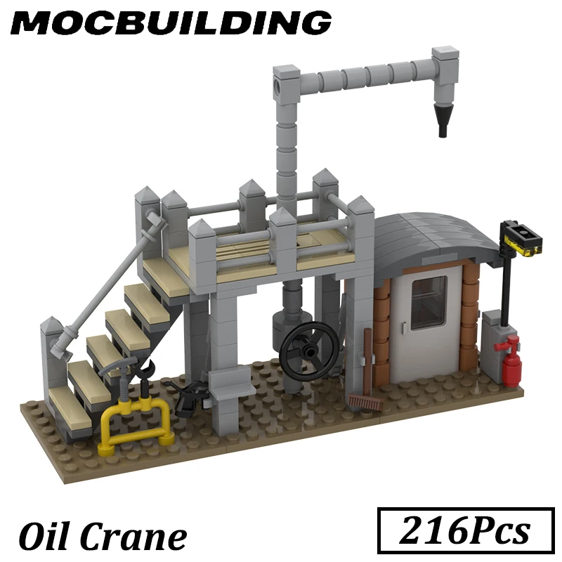 

Oil Crane Display Model for Steam Locomotives MOC Building Blocks Rail Brick Railway Accessories Toys Gift for Kids