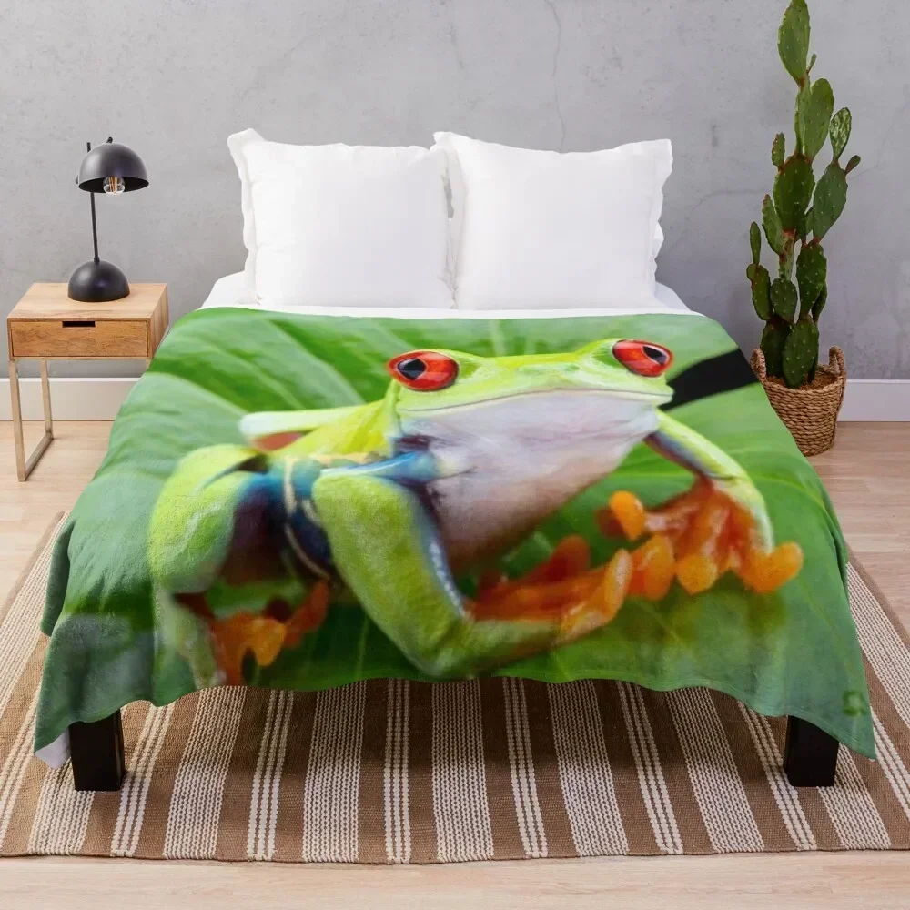 

Red Eyed Tree Frog, Agalychnis Callidryas Throw Blanket Multi-Purpose manga Giant Sofa Flannels Blankets