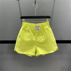 Summer Plus Size Elastic Waist Loose Shorts Solid All-match Youth Fashion A-line Wide Leg Hot Pants Trend Casual Women Clothing