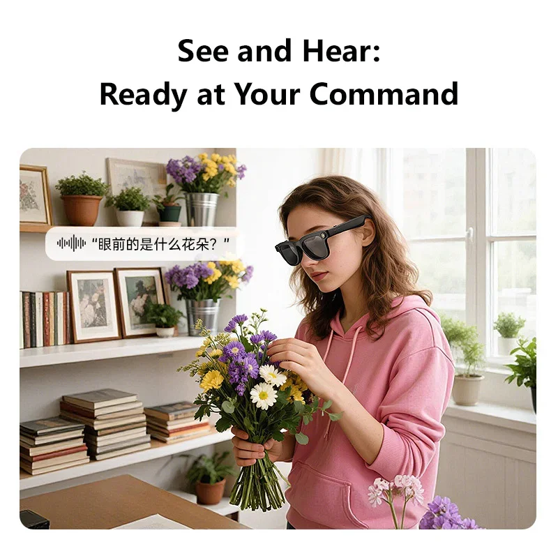 2026 Smart Bluetooth Camera Glasses AI Translation Wireless Communication Outdoor Cycling UV Resistant Sunglasses
