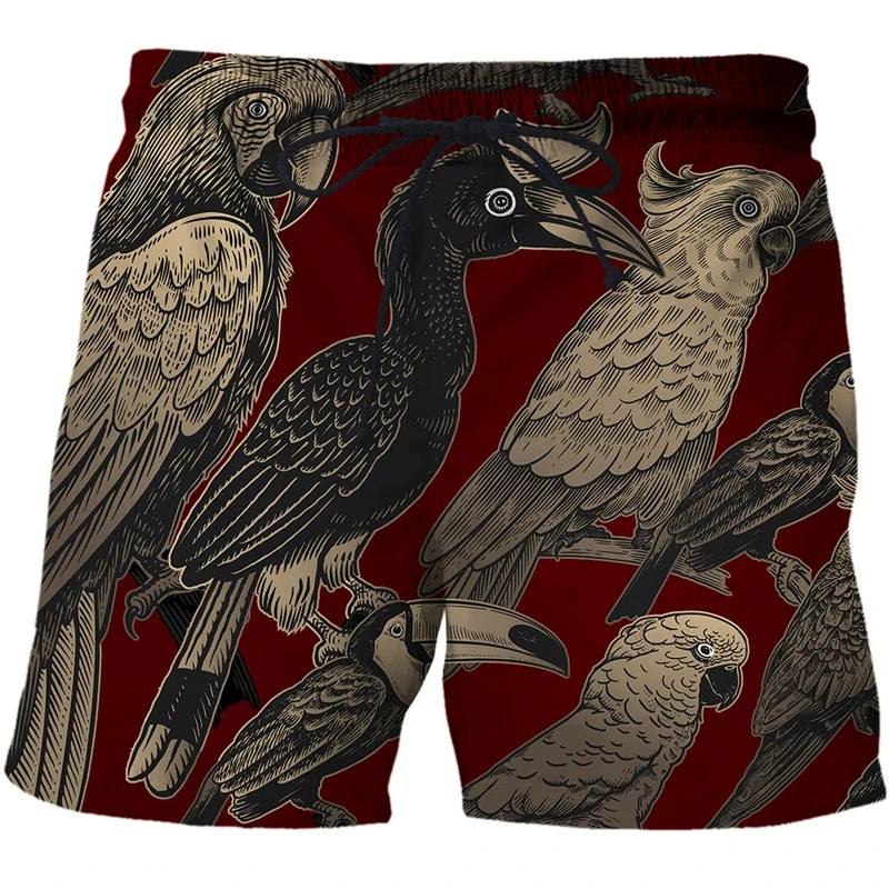 Vintage Animel Chameleon 3D Print Pattern Hawaiian Beach Shorts Men's Leisure Sportswear Quick-dry Trunks Harajuku Short Pants