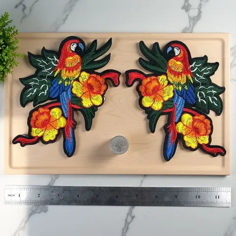 Bird Embroidery Cloth Sticke Embroidery Parrot Adhesive Clothing Accessories DIY Accessories Shoe and Hat Bag Patch
