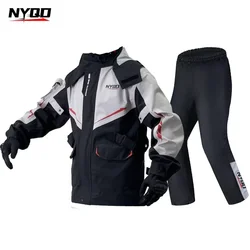 Motorcycle Raincoat Set, Rain Pants, Full Body Rainproof, Electric Bike Riding Waterproof Jacket