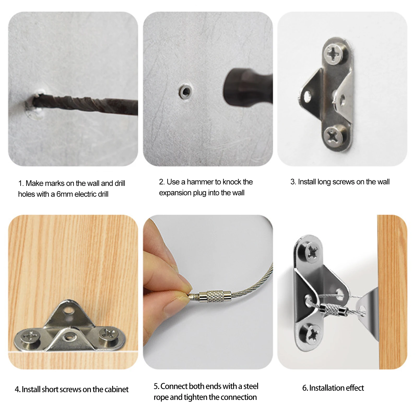 Furniture Anchors for ofing Stainless Steel Furniture Anti-tipper Safety Anchor Suitable for Child Pets Safety