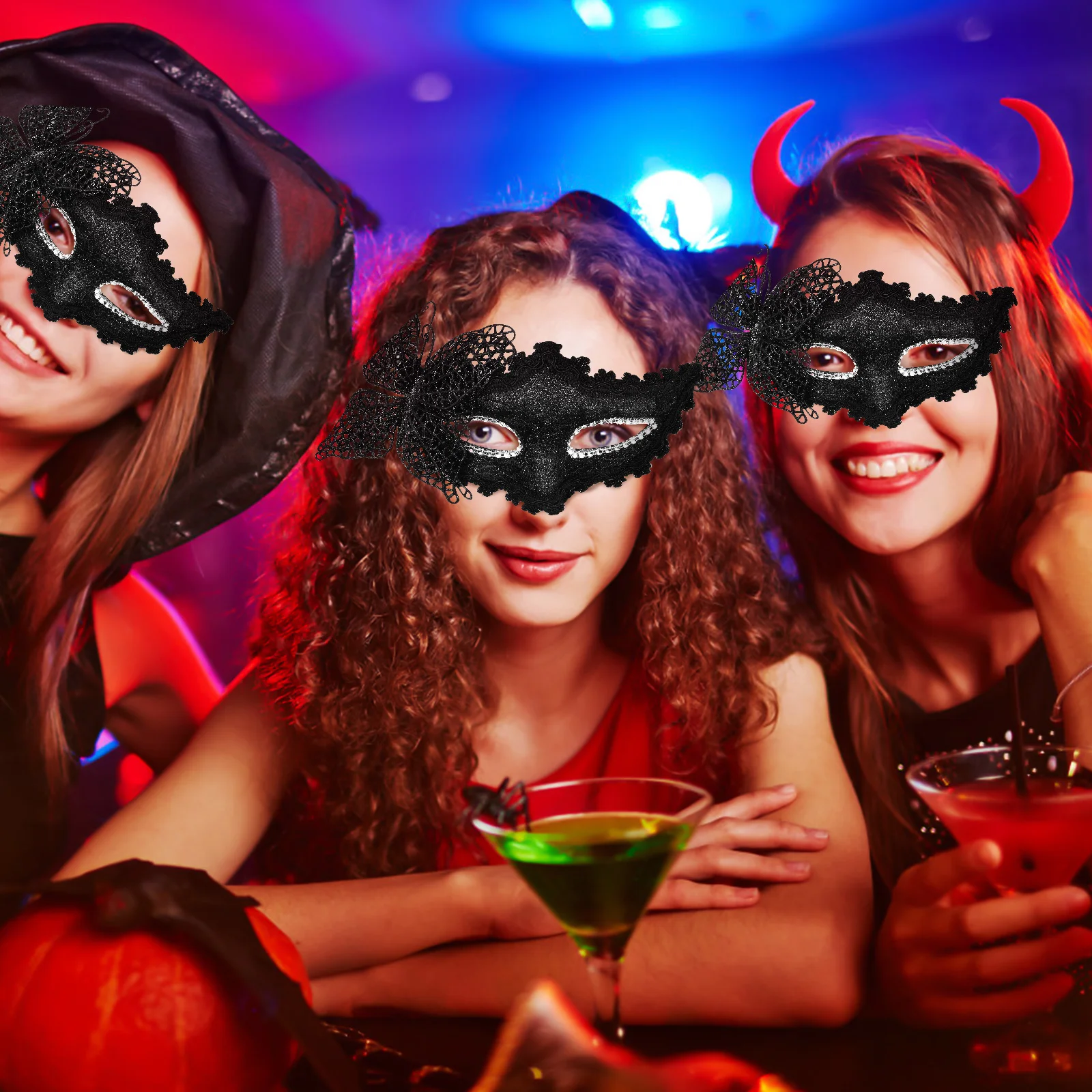 

Mask Plastic Lightweight Black Butterfly Women Lace Eye Mask Costume Prop Comfortable Wear Carnival Decorative