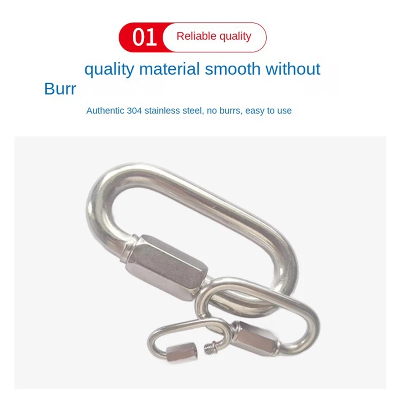 304 Stainless Steel Connecting Ring, Quick Chain Connecting Ring, Runway Climbing Carabiner, Insurance Buckle