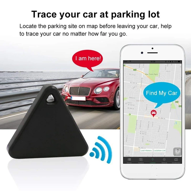 ใหม่สัตว์เลี้ยงสมาร์ทมินิ GPS Tracker สัตว์เลี้ยง Locator Anti-Lost บลูทูธกันน้ํา Tracker สามเหลี่ยมเด็ก Dog Cat Tracker