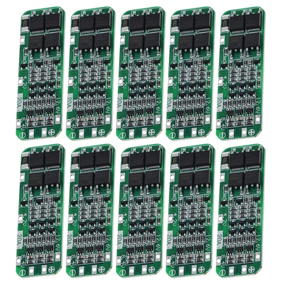 10 pz 3S 20A BMS 18650 modulo caricabatteria agli ioni di litio BMS scheda di protezione PCB 11.1V 12V 12.6V modulo
