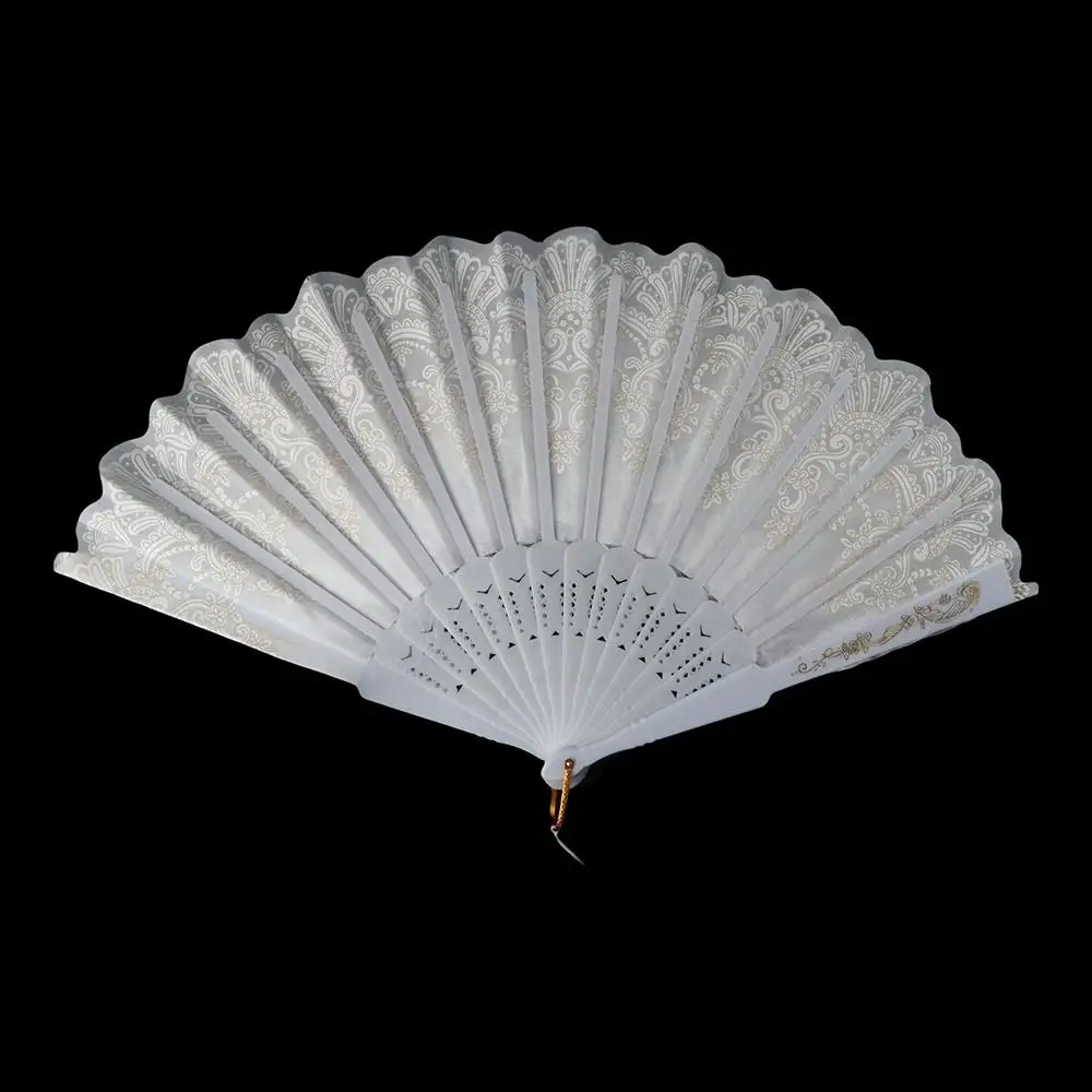 Color for Lolita with Pendant Sweet Fairy Girl Costume Accessories Wedding Gift Feather Folding Fan Party Decor Dance Hand Fan