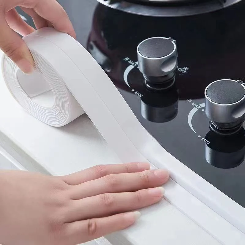 1 Rolle 3,2 m PVC-Dichtungsband für Küche, Badezimmer, Waschbecken, Kanten, Ecken, Wandaufkleber, schimmelresistent, wasserdicht, selbstklebendes Dichtungsband