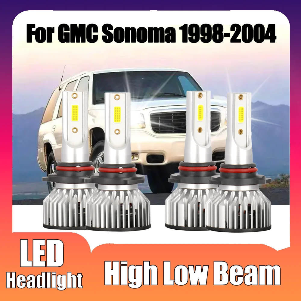 

9005 9006 Car LED Headlight Bulbs Canbus No error 6000K White Turbo HeadLamp Plug and Play High Power For GMC Sonoma 1998-2004
