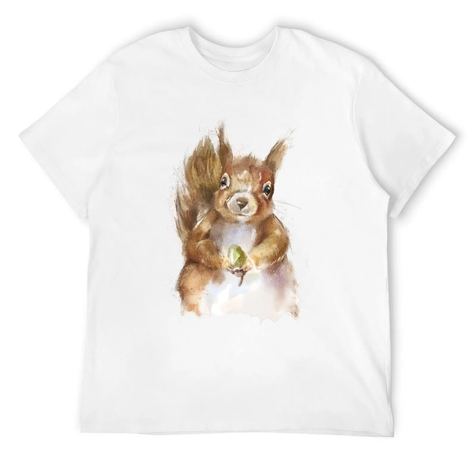 

Red Squirrel with Acorn T-Shirt shirts graphic tee luxury designer t shirts for men cotton