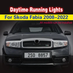 LED Flexible DRL Daytime Running Lights Strip Light Headlight for Skoda Fabia 2008-2022 Car Decorative Atmosphere Lamps DRL 12v