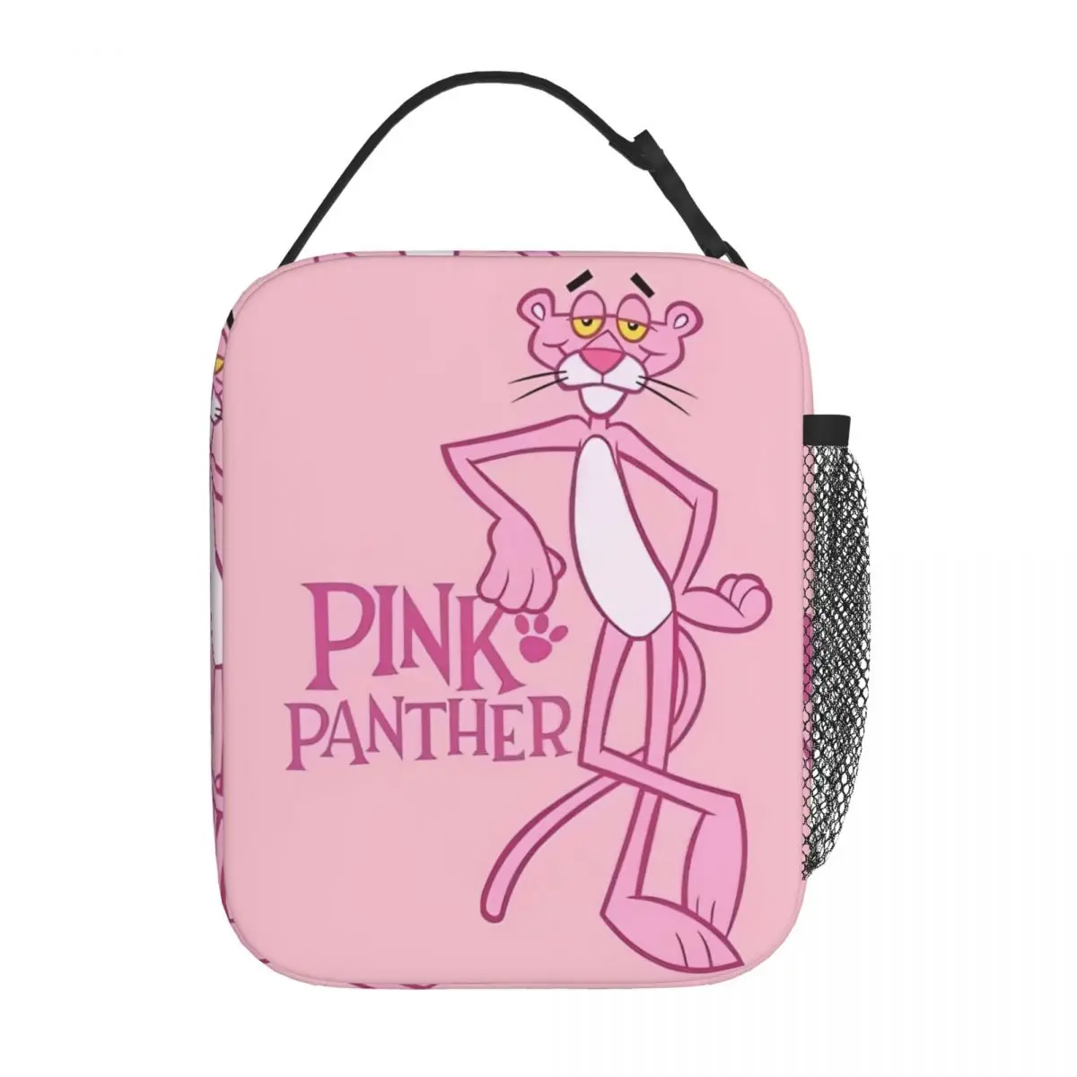 Pantera Rosa Sacos De Almoço Isolados, Saco Térmico Dos Desenhos Animados Lancheira Tote Grande para Homens e Mulheres, Recipiente De Refeição, Trabalho E Ao Ar Livre