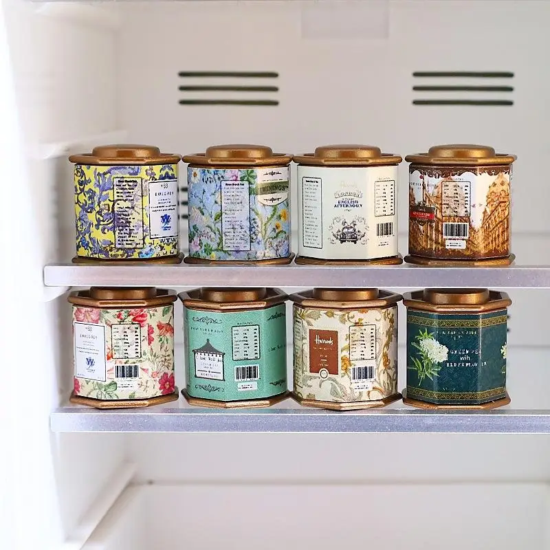 1Pc Accessori per mobili per casa delle bambole 1:12 Casa delle bambole Lattina di caffè Lattina di tè Modello Simulazione Articolo Ornamento Giocattoli in miniatura