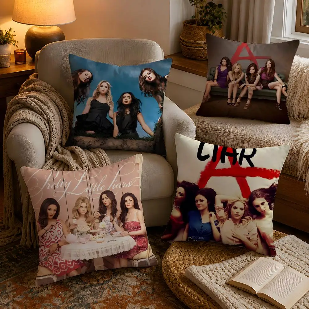 P-Pretty Little L-Liars Tv Cushion Cover Soft Plush Cushion Cover Double Print And Invisible Zipper For Sofa Home Car Use