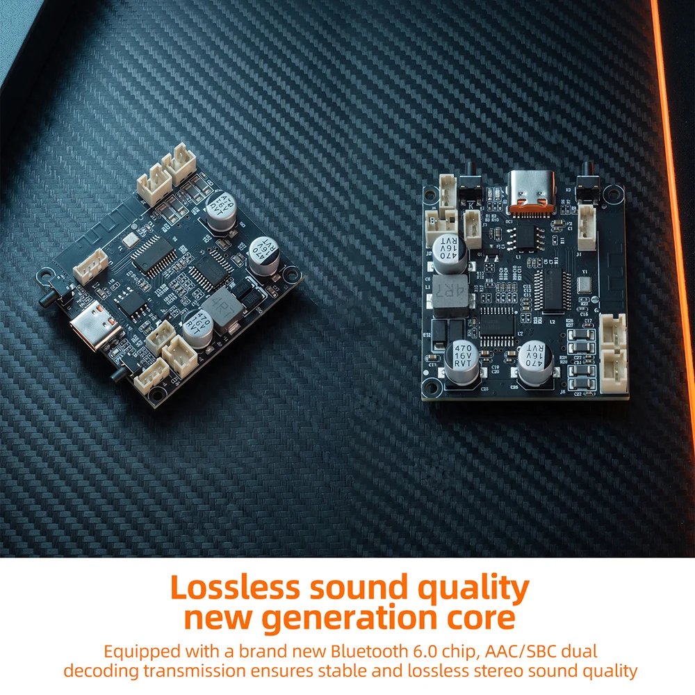 Bluetooth 6.0 Stereo Amplifier Module 2*5W 3.7V Battery Powered TYPE C Integrated Boost Circuit Mini Speaker Modification Board