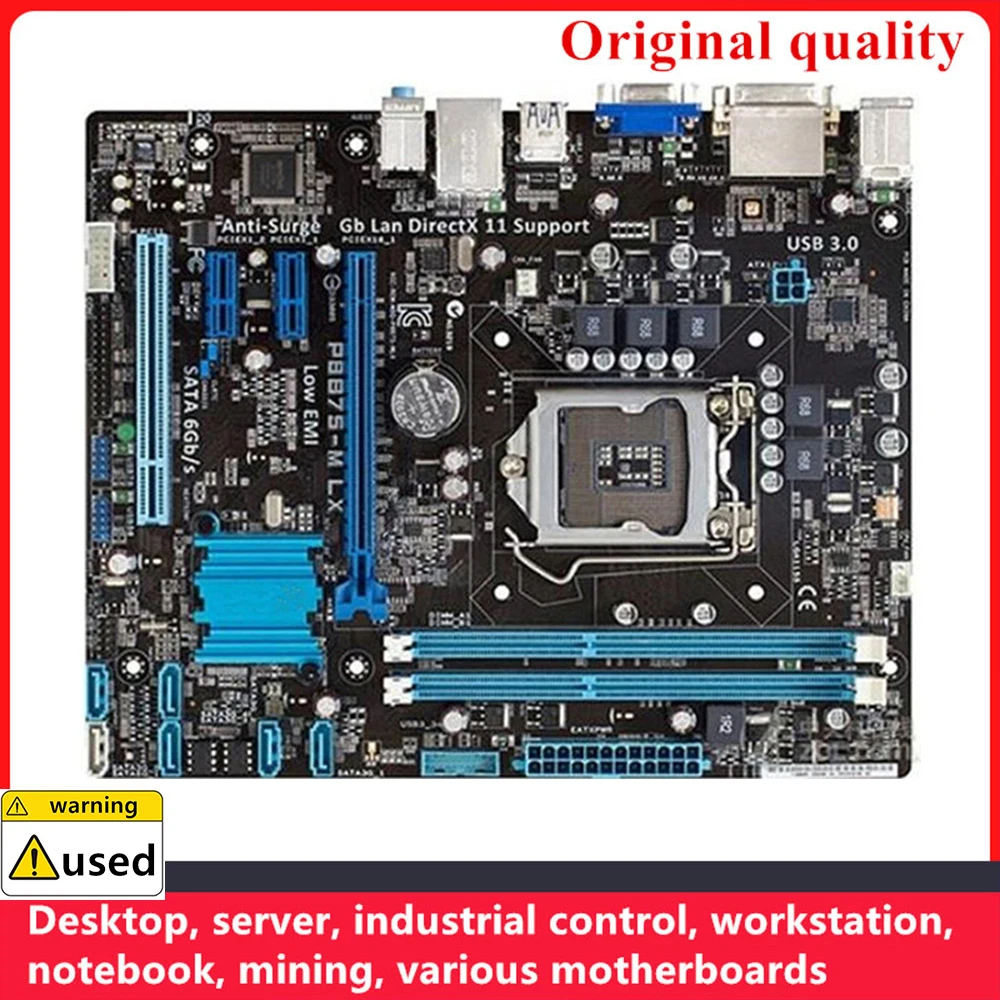 

Used For P8B75-M LX Motherboards LGA 1155 DDR3 16GB M-ATX For Intel B75 Desktop Mainboard SATA III USB3.0