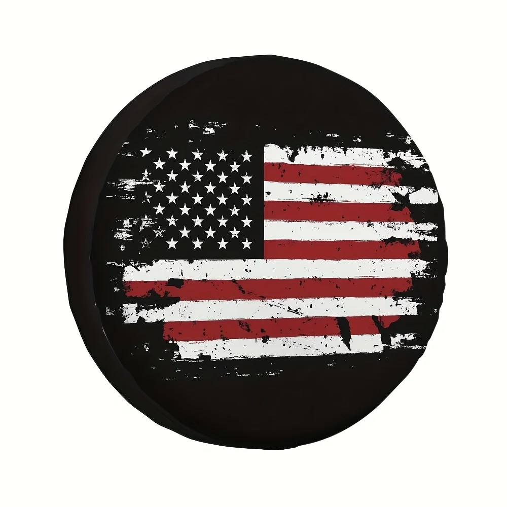 1개, 고품질 타이어 커버 애국적인 미국 국기1 다용도 폴리에스터 원단, 전기 없이 생일 선물