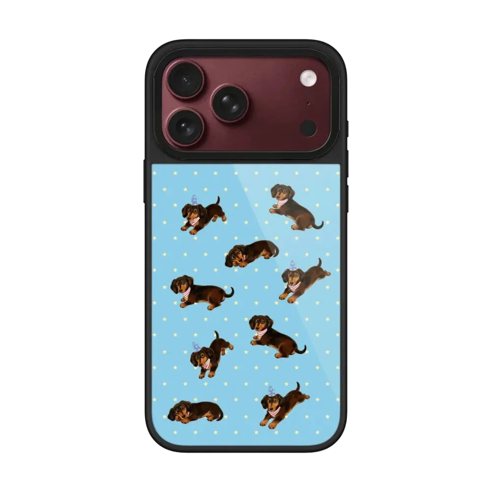 Cute Polka Dot Running Dog Acrylic / Mirror Magnetic Case: Compatible with IPhone 18 17 16 15 14 13 12 Pro Max 17 Air