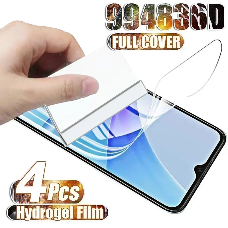 4PCS Hydrogel Film on For Oppo A17 A16 A15 A53S 5G A77 A57E A94 A74 A54 A92 A52 A91 A73 Screen Protectors Protective No Glass