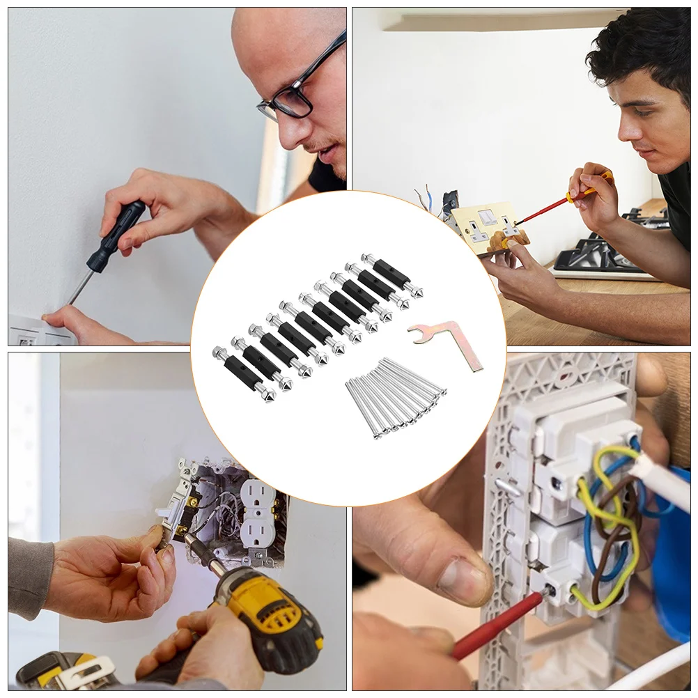 

2Sets Durable Metal Cassette Recovery Screw Brace Wall Socket Junction Box Repair Tool Easy Carry Use