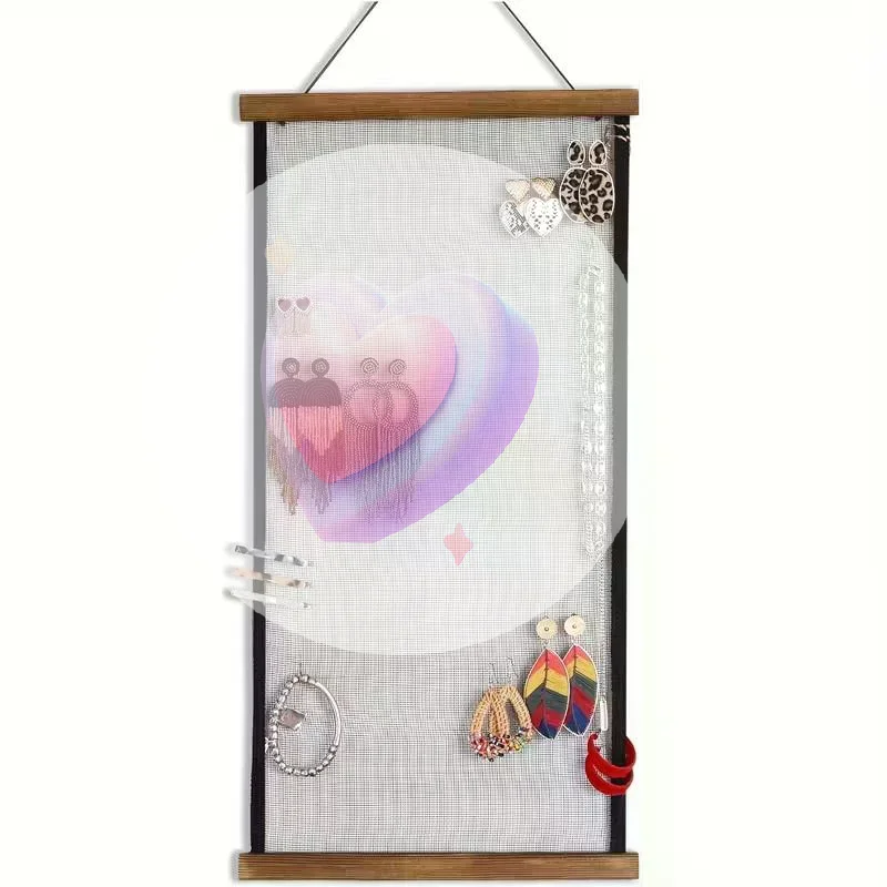 

DIY Earring Storage Wall Rack - Pendant, Earring And Necklace Hanging Jewelry Display Stand, Space-Saving Jewelry Organizer