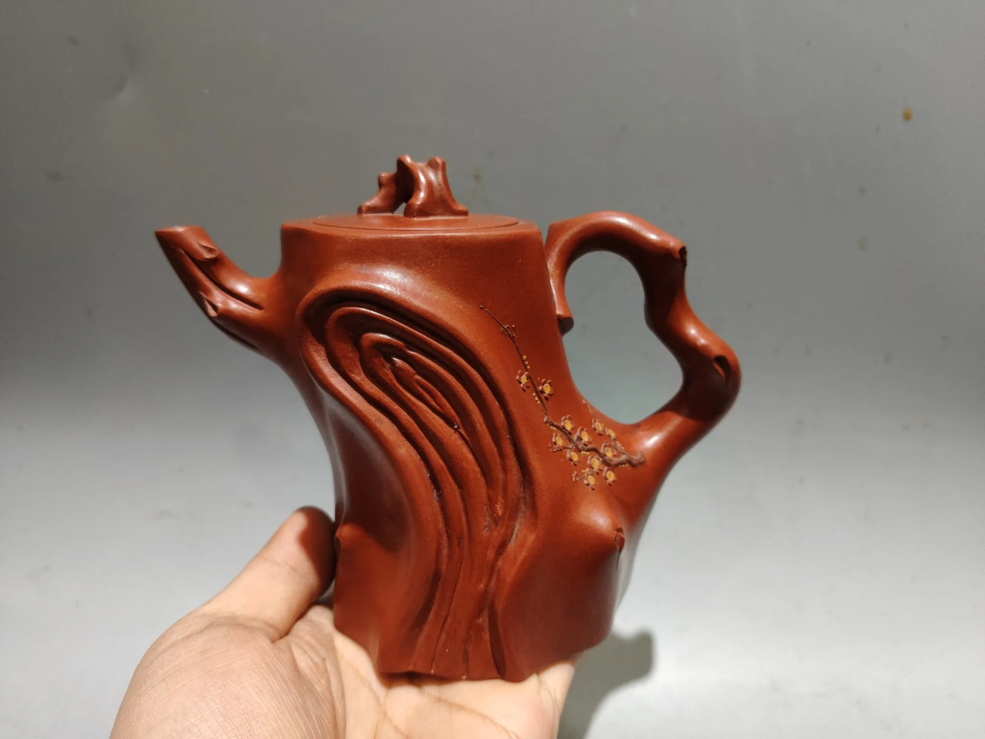 Purple Clay Pot Plum blossom stump pot plum blossom pattern Tree root shaped pot Kettle Teapot Pot Tea
