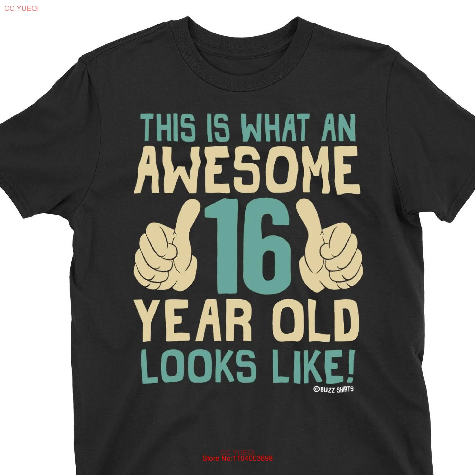 This is What an Awesome 16 Year Old Looks Like Kids T Shirt Cotton Birthday Perfect  long or short sleeves