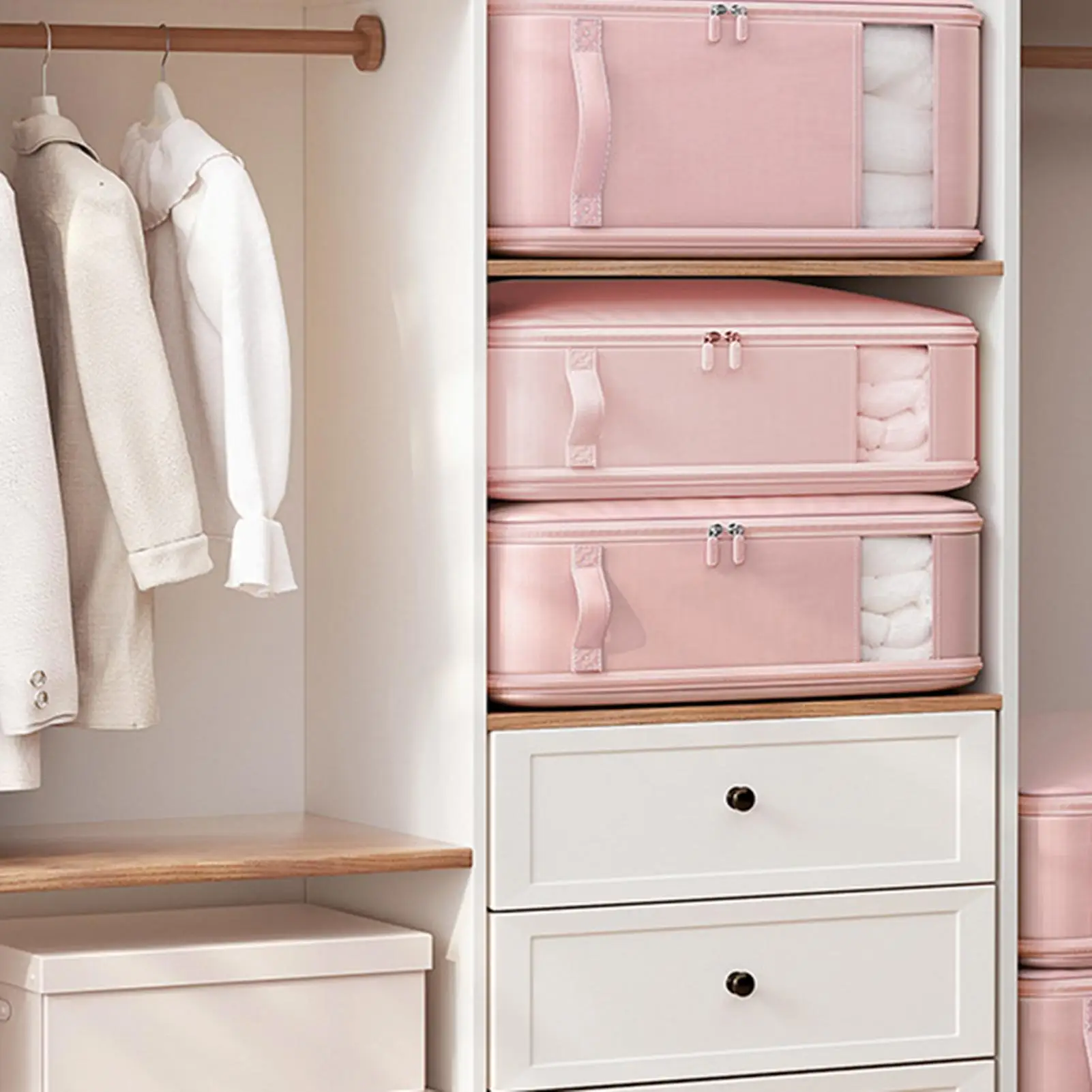 

Сумки для хранения одеял Компрессионные сумки для одеял для хранения в шкафу Штабелируемый органайзер Многоразовый для толстых одеял Пудеяло