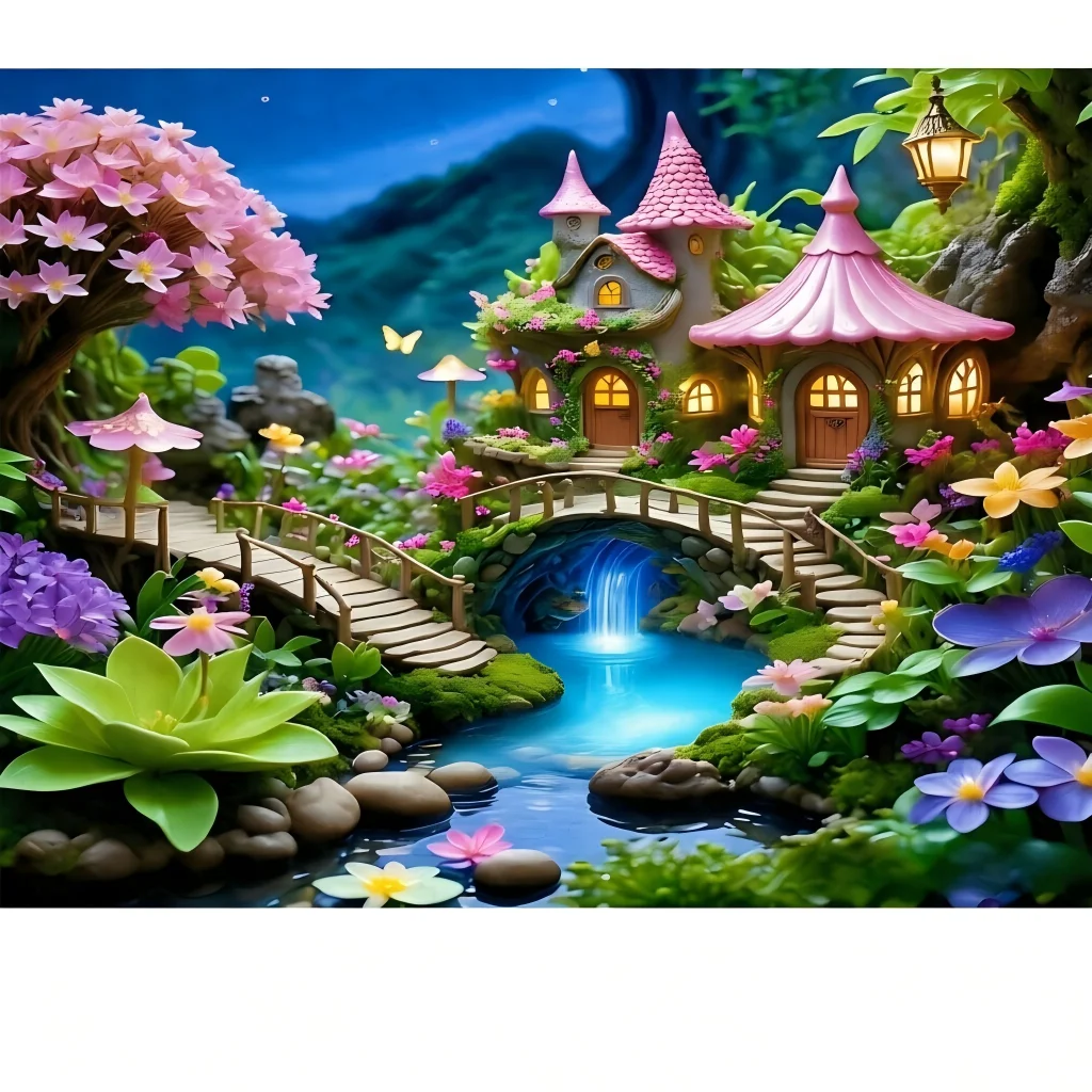 500/1000/1200/2000Pcs Scenic Jigsaw Puzzle:Venice Canal,Fantasy Garden,Fairy House,Cosmic Waterfall-Adult Relaxing Art Toy Gift