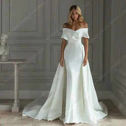 Vestidos De Novia De sirena brillante para mujer, vestidos De Novia De fiesta De baile De compromiso, longitud trapeador, Vestido De princesa