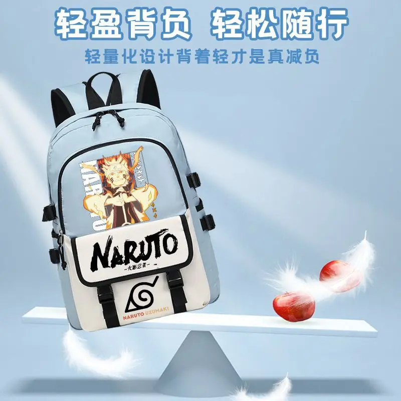 Naruto New Cartoon Student Schoolbag Cute Waterproof Stain Resistant Casual and Lightweight Large Capacity Backpack