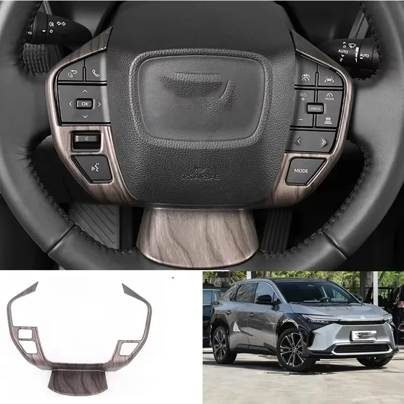 LHD لتويوتا BZ4X EA10 2022 2023 2024 الداخلية الخوخ الخشب الباب مسند الذراع نافذة رفع التبديل غطاء والعتاد التحول غطاء فتحة التهوية الكسوة