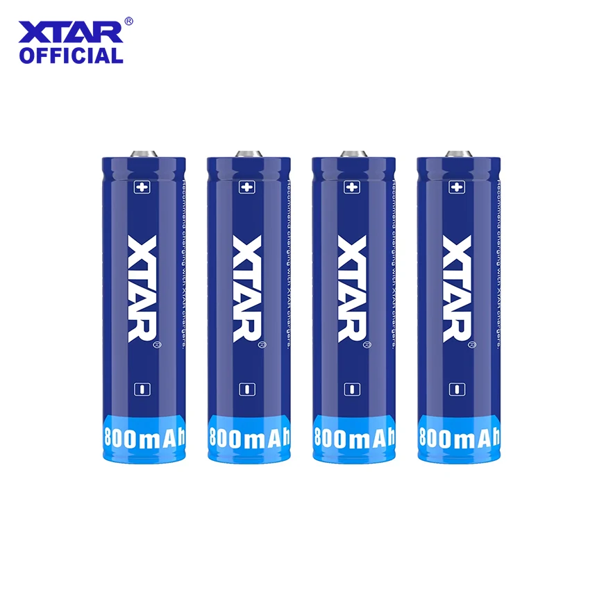4PCS XTAR 3.7V 14500 800mAh Battery Rechargeable  Battery with Protection board  Designed for diving flashlights