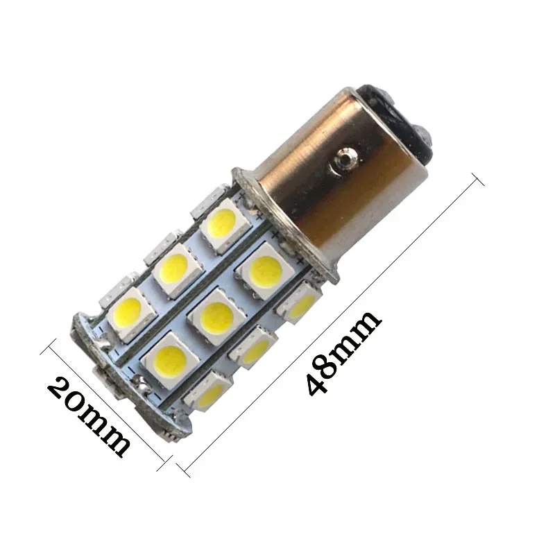 10X S25 P21W 1156 BA15S 1157 bau15s py21w 27 SMD 5050 LED Auto Turn signal Brake Tail light Red Yellow White DC 12V