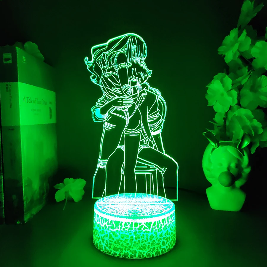 أنيمي جوليا وسبايك ثلاثية الأبعاد الوهم الاكريليك مصباح 7 تغيير لون USB بالطاقة ضوء الليل الديكور هدية عيد الميلاد للأصدقاء الاطفال