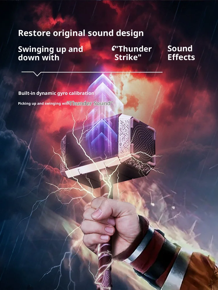 

Marvel Thor Hammer Bluetooth Speaker Ambient Light Gaming Room Decoration Desktop Ornament Mens Gift Computer Peripherals