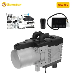 Sunster Auto-Diesel-/Benzin-Warmwasserbereiter, 12 V, 5 kW, kabellose Fernbedienung mit Wasserpumpe, Diesel-Park-Autoheizung, Vorwärmer