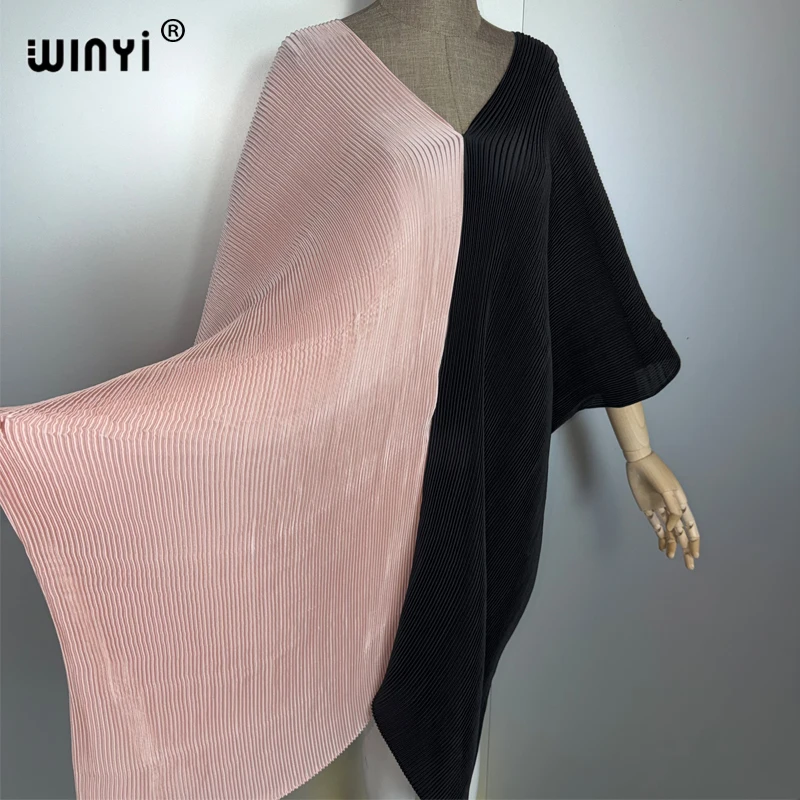 Sukienka damska WINYI, elastyczna, długa, luźna, w stylu boho, maxi, sukienka typu robe, vestidos, elegancka sukienka plisowana na wakacje, imprezę, modny kaftan.