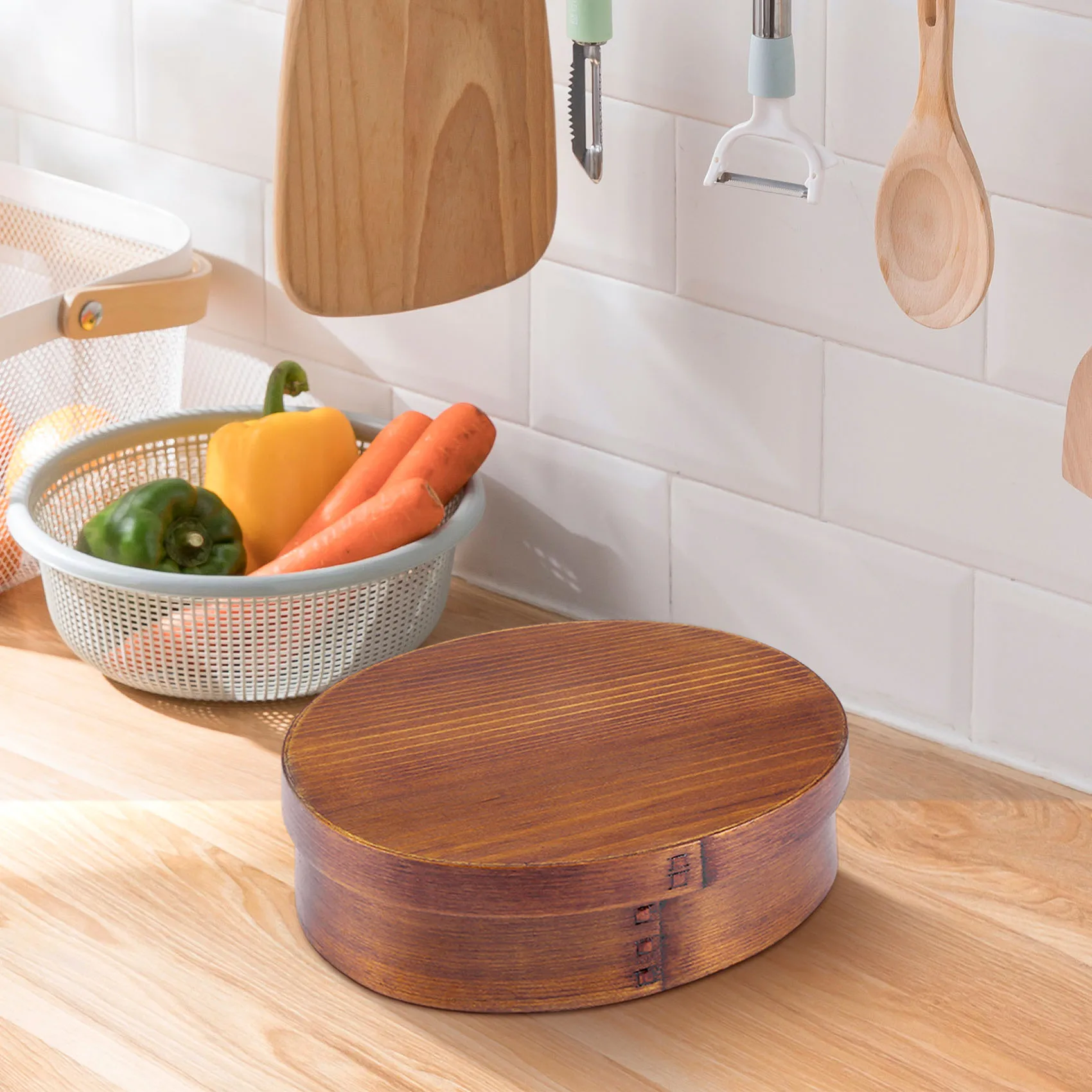 

AEF5-Wooden Lunch Boxs Food Containers Japanese Style Bento Lunchbox For Children School Dinnerware Bowl Boxes Travel Organizer